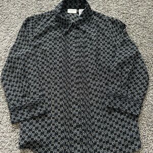 Black and Gray Patterned Shirt